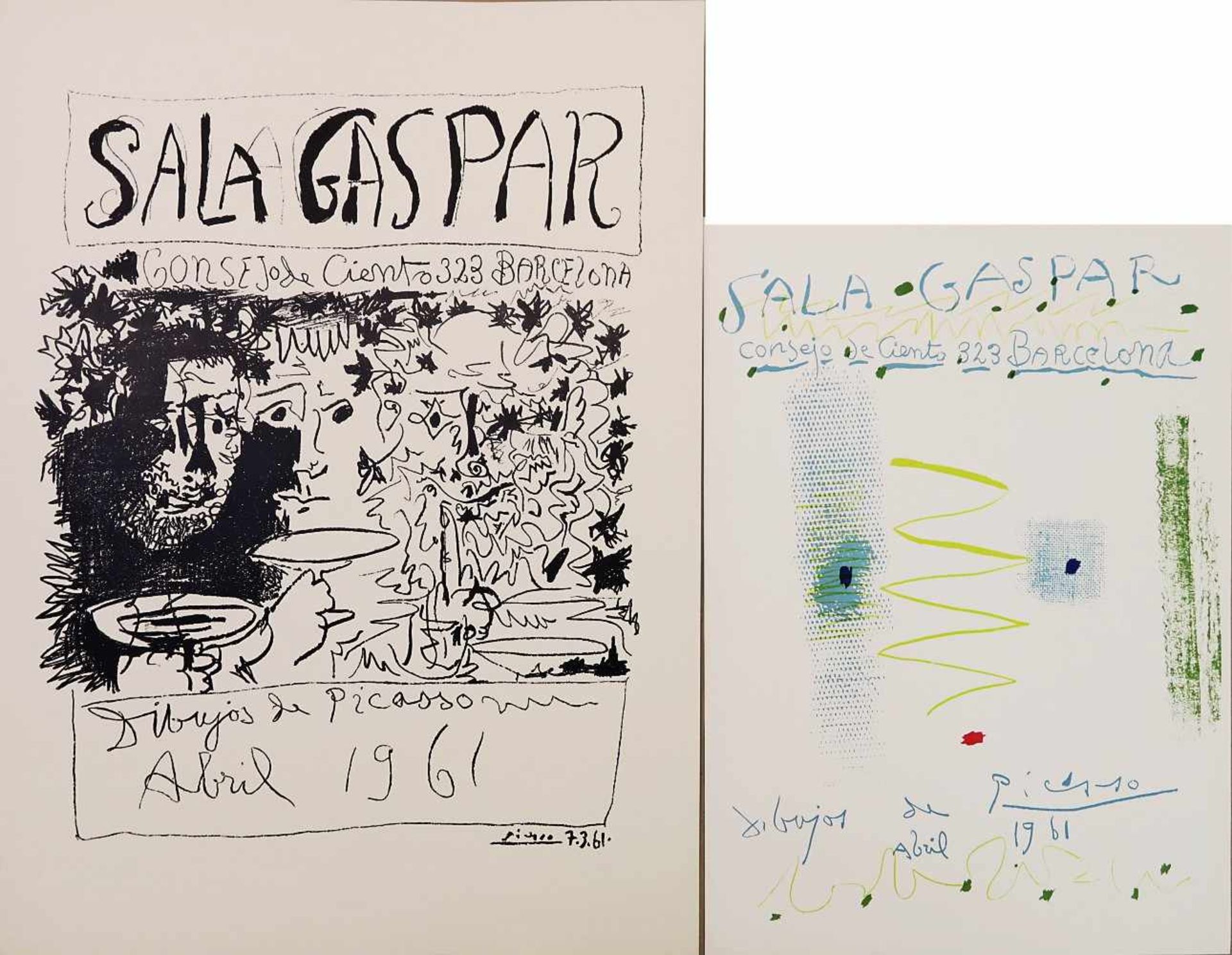 Picasso, Pablo1881 Málaga - 1973 MouginsSala Gaspar 1960/1961Vier Ausstellungspl - Bild 2 aus 3