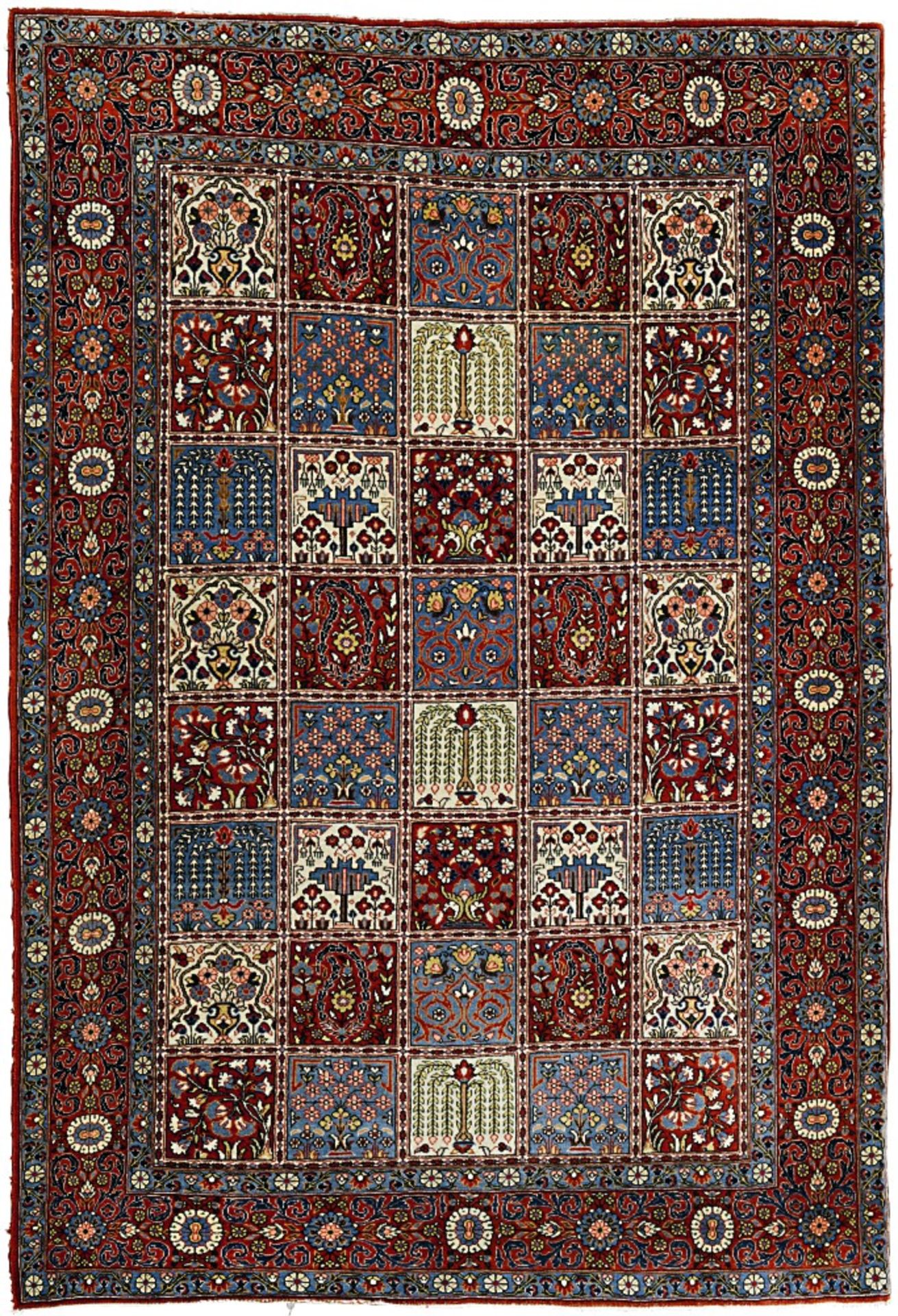 Ghom2. Viertel 20. Jh.Gebrauchsspuren, Fransenseiten min. verkürzt und abgekettelt.204 x 143 cm