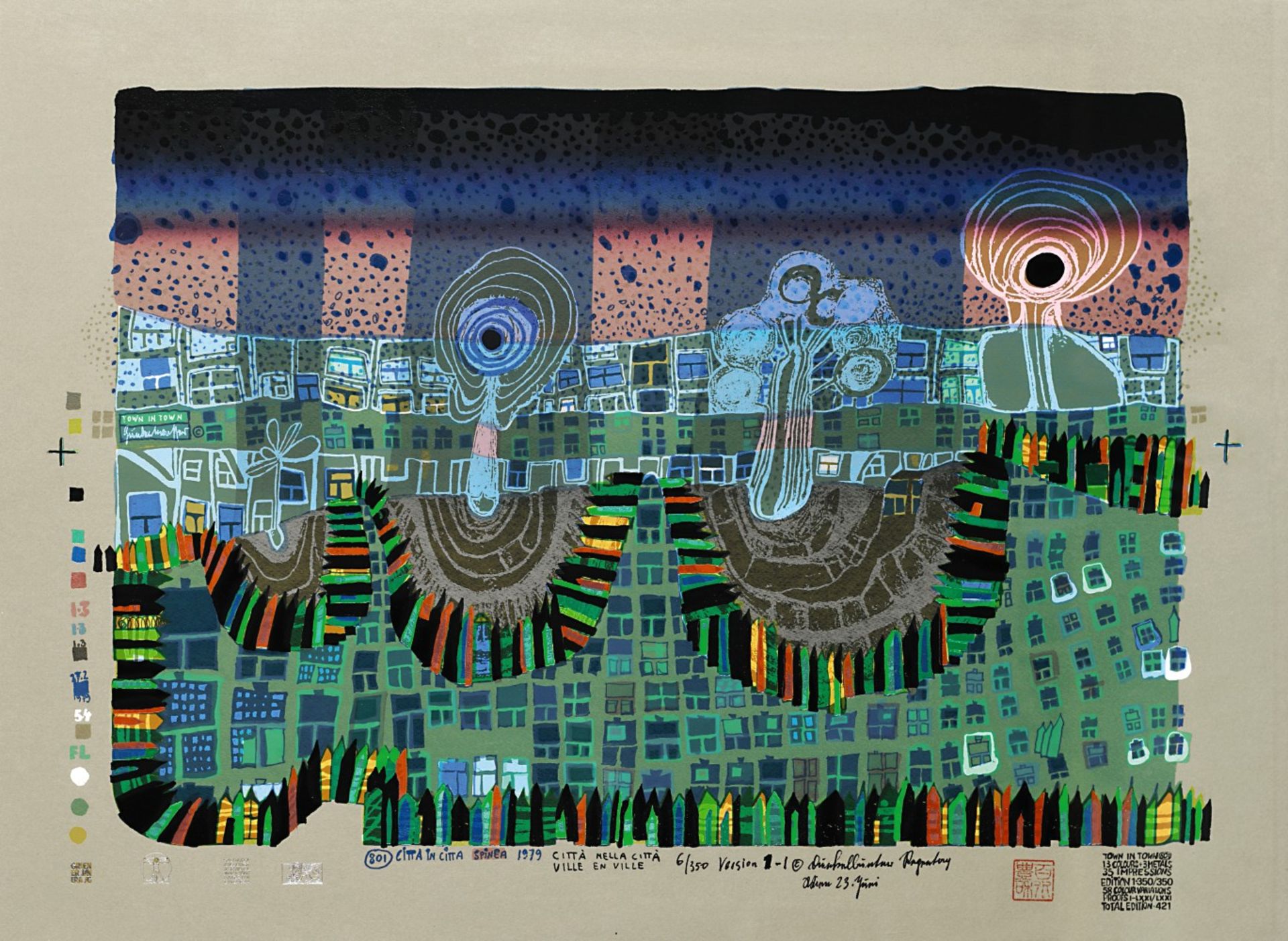 Hundertwasser, Friedensreich1928 Wien - 2000 auf dem Schiff "Queen Elizabeth II" vor Neuseeland"