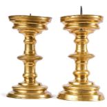 Rare pair of small candlesticks