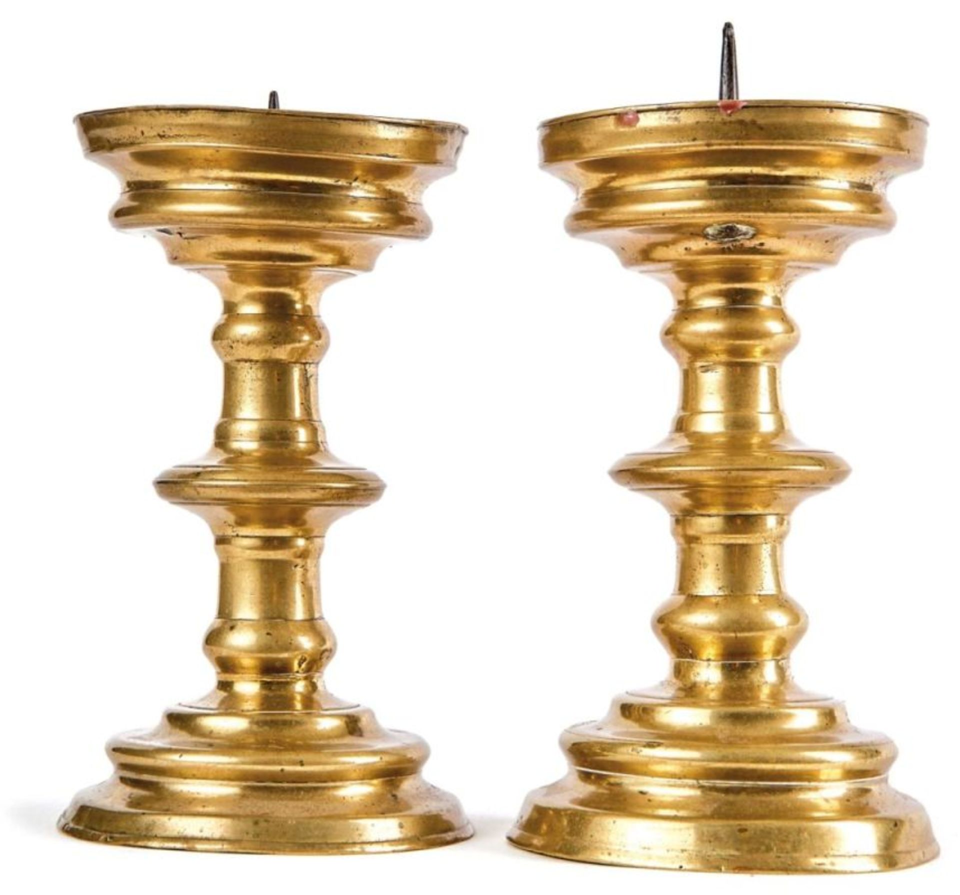 Rare pair of small candlesticks