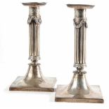 Pair of German classicist Silver Candlesticks