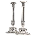 A Pair of german Silver Table Candlesticks