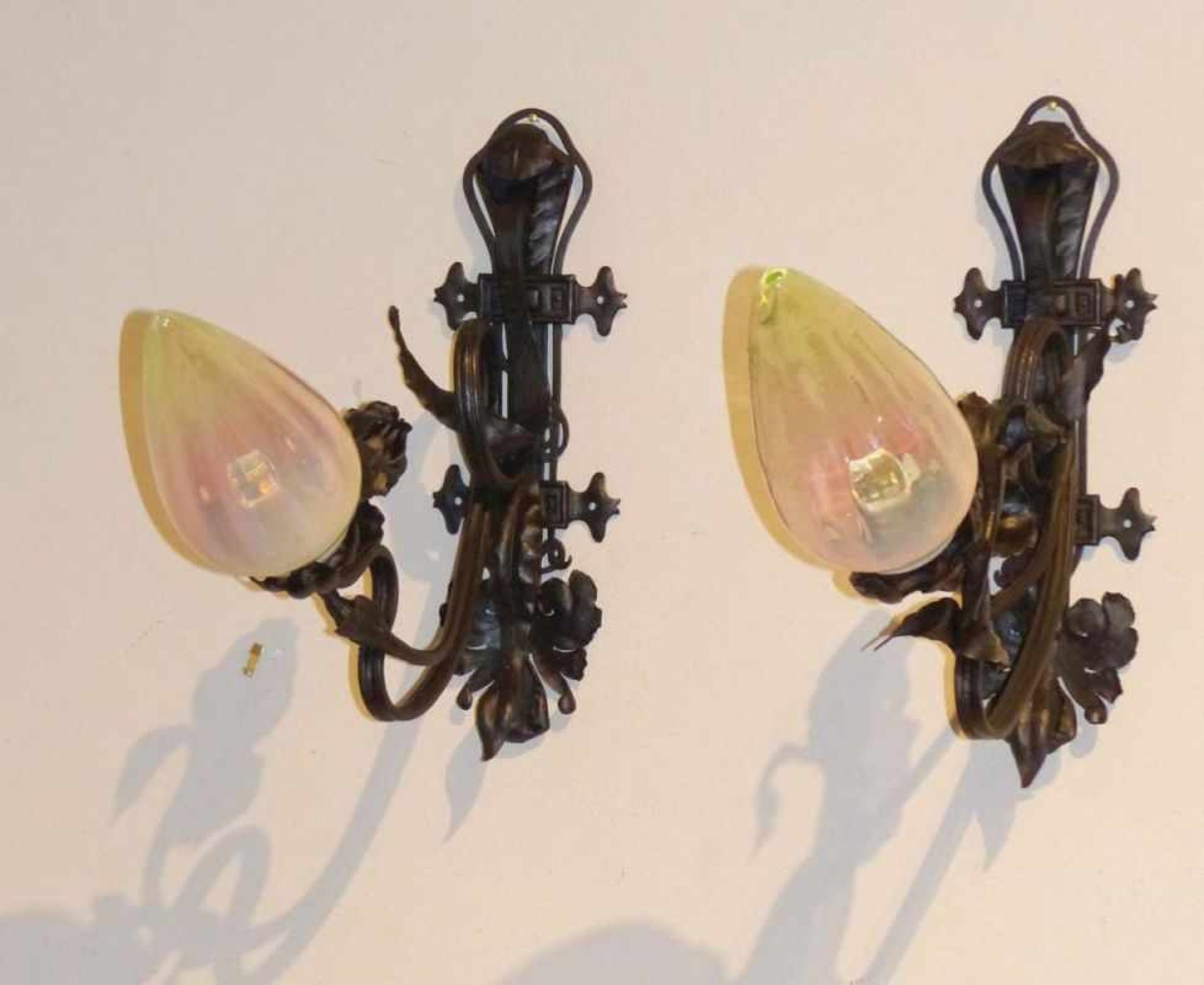 Pair of art nouveau wall lamps