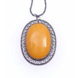 Amber pendant with chain