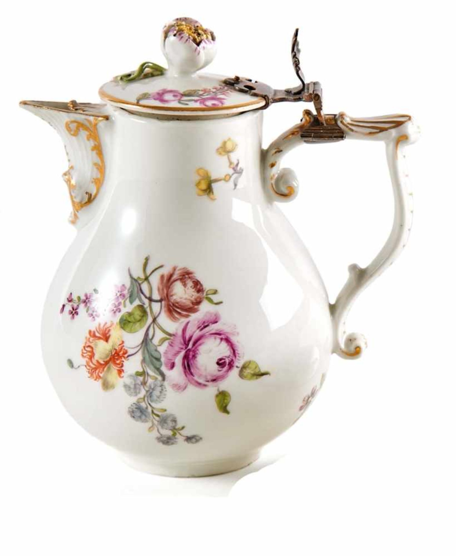 Small Pot with Cover and floral Decoration