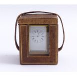Small travel clock with case