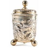A Baroque parcel gilt Silver Beaker with Lid