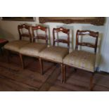 Set of four late Biedermeier chairs