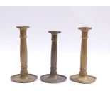 Three Biedermeier candlesticks