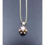 Brilliant solitaire pendant with chain