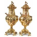 Pair of lid vases in baroque style