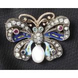 Enamel butterfly brooch