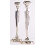 Pair of American Art Deco Silver Candlesticks
