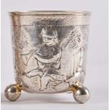 A German parcel gilt Silver Baroque Beaker