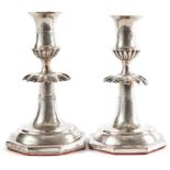 Small Pair of Silesian Biedermeier Table Candlesticks