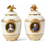 Pair of Vases with Portraits of Landgrave Friedrich II. of Hessen-Kassel and his wife