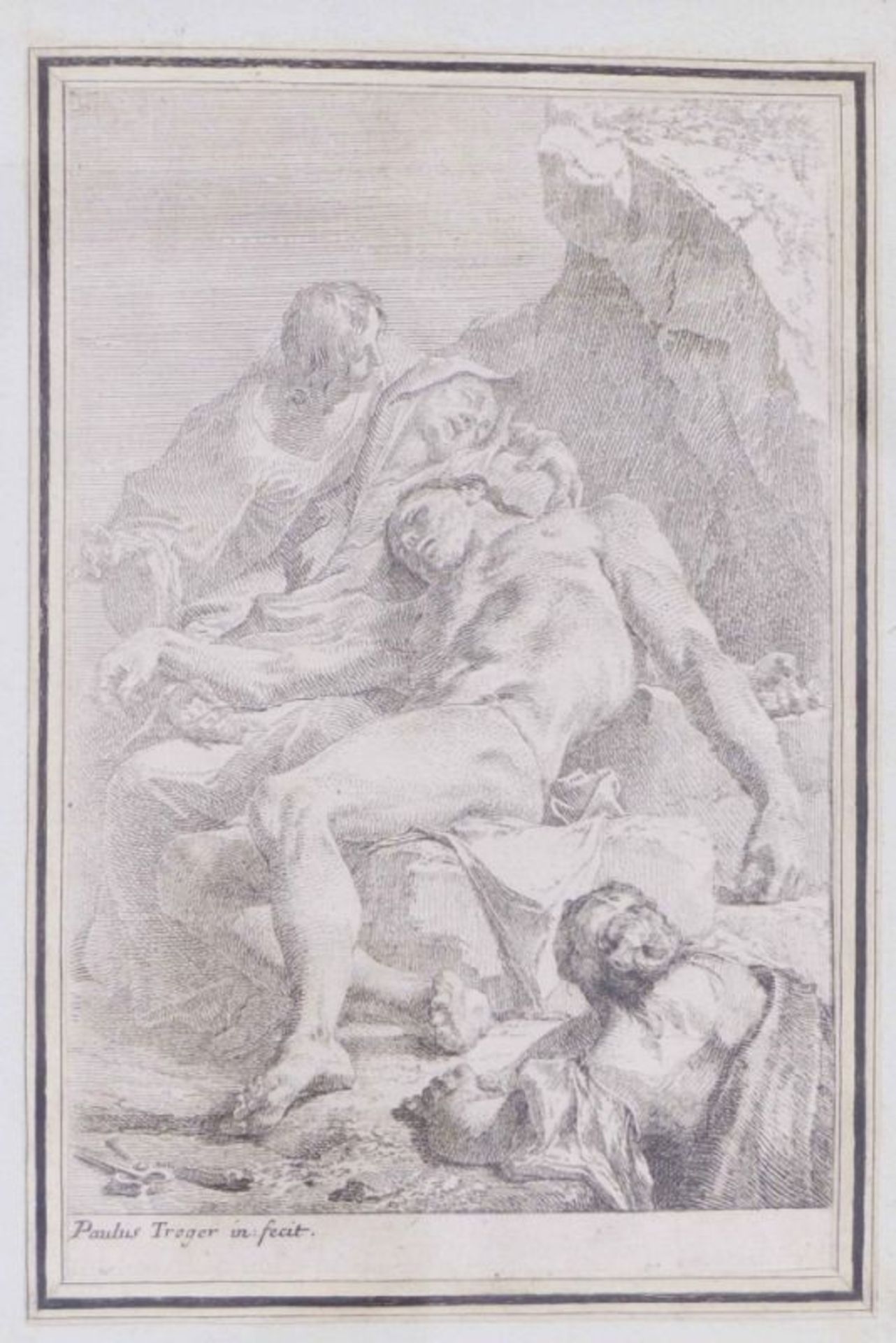Troger, PaulBeweinung Christi(Welsberg 1698-1762 Wien) Radierung. In der Platte bez. "Paulus - Bild 3 aus 3