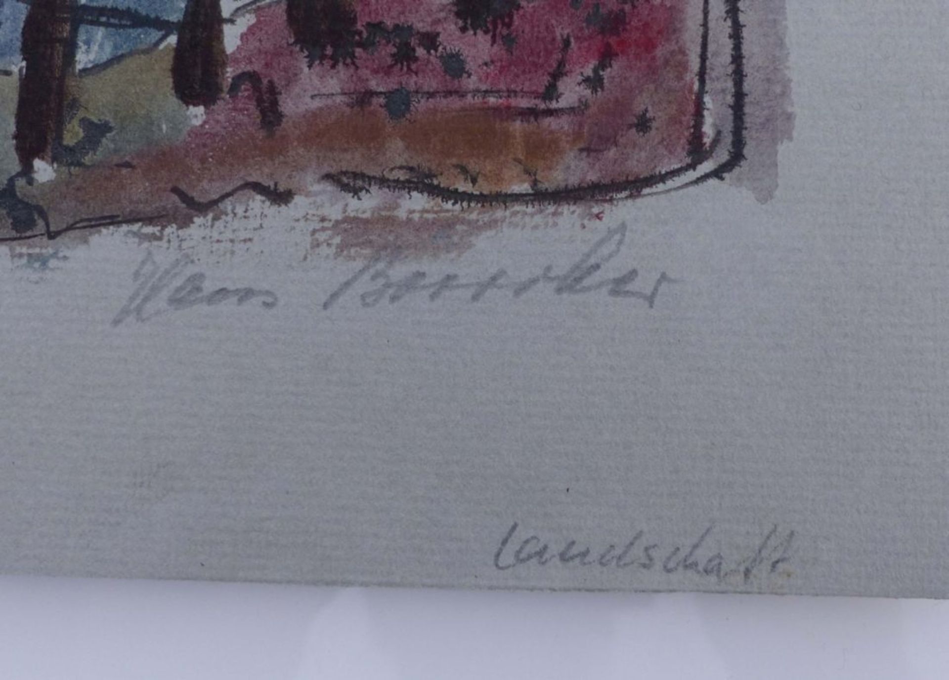 Böttcher, HansLandschaft(Berlin 1897-1986 ebd.) Aquarell auf grauem Papier. Unten sign. und - Bild 3 aus 3