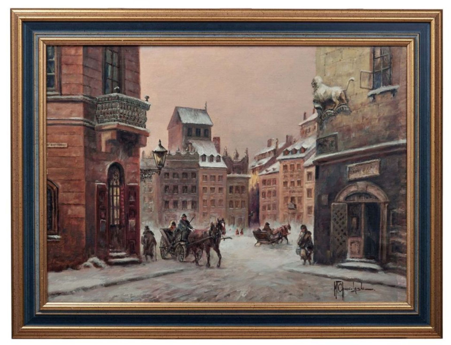 Chmielinski, WladyslawBlick auf den Alten Marktplatz im winterlichen Warschau(Warschau 1911-1979