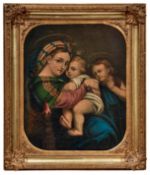 Raffaello Sanzio da Urbino - Kopie des 19. nachMadonna della SeggiolaÖl/Lwd. 68 x 55,5 cm. -