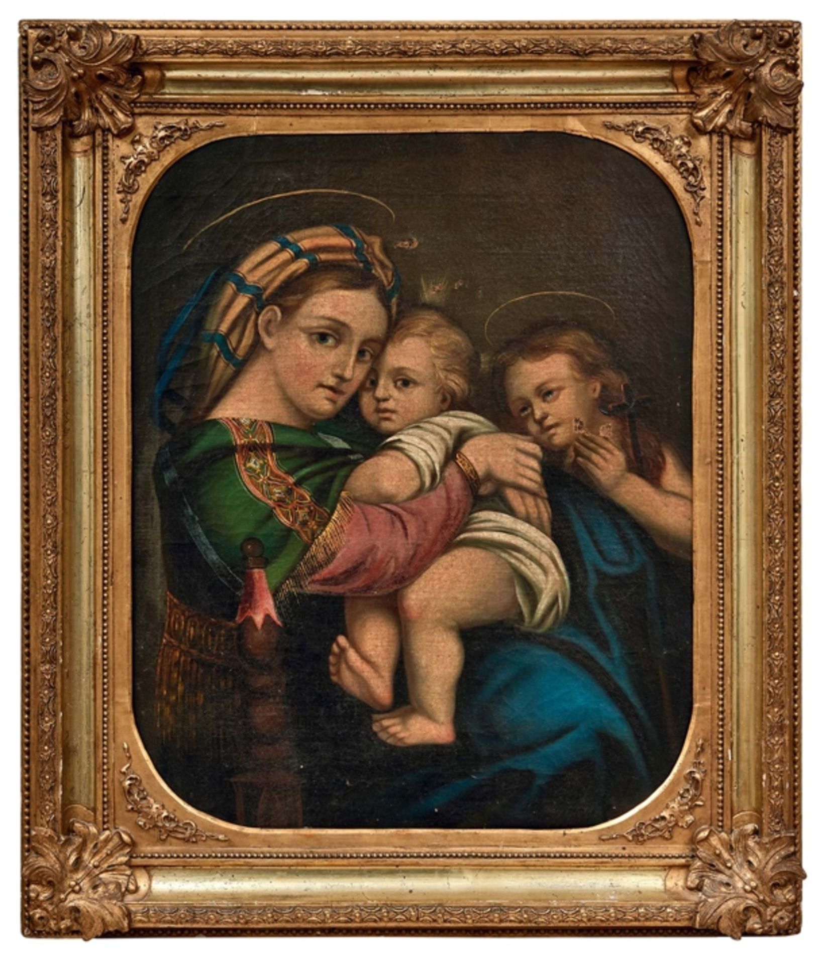 Raffaello Sanzio da Urbino - Kopie des 19. nachMadonna della SeggiolaÖl/Lwd. 68 x 55,5 cm. -