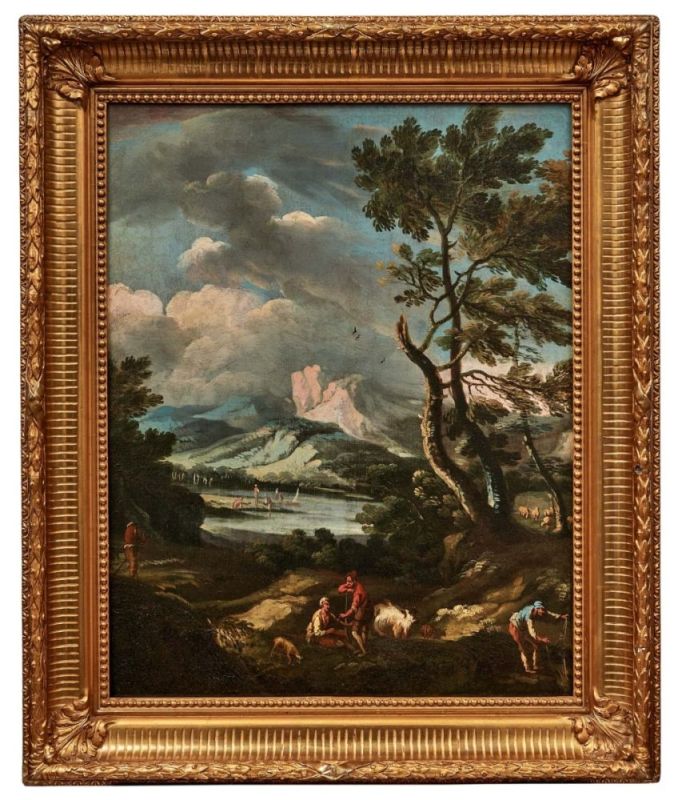 Ricci, Marco - Kreis desLandschaft mit Hirten(Belluno 1676-1729 Venedig) Bergige Landschaft mit