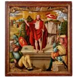 Gotisches Tafelbild mit der Auferstehung Jesu ChristiSüddeutscher Meister des fr. 16.