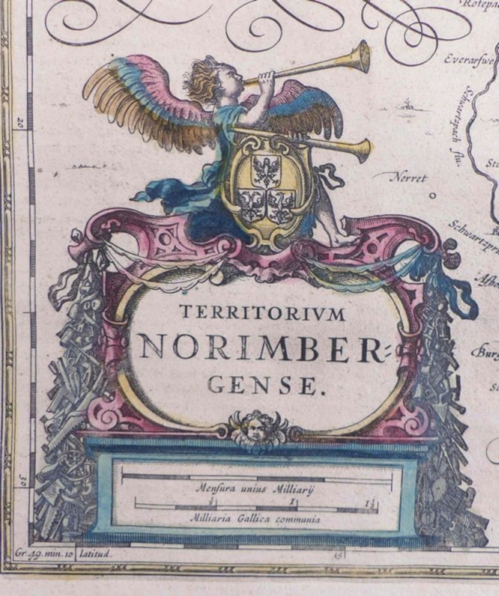 Blaeu, Willem"Territorium Norimbergense"(Niederlande 1571-1638 Amsterdam) Landkarte mit dem - Bild 4 aus 4