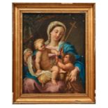 Madonna mit Kind und dem JohannesknabenItalien, um 1800Pastell. Links unten monogrammiert "E.