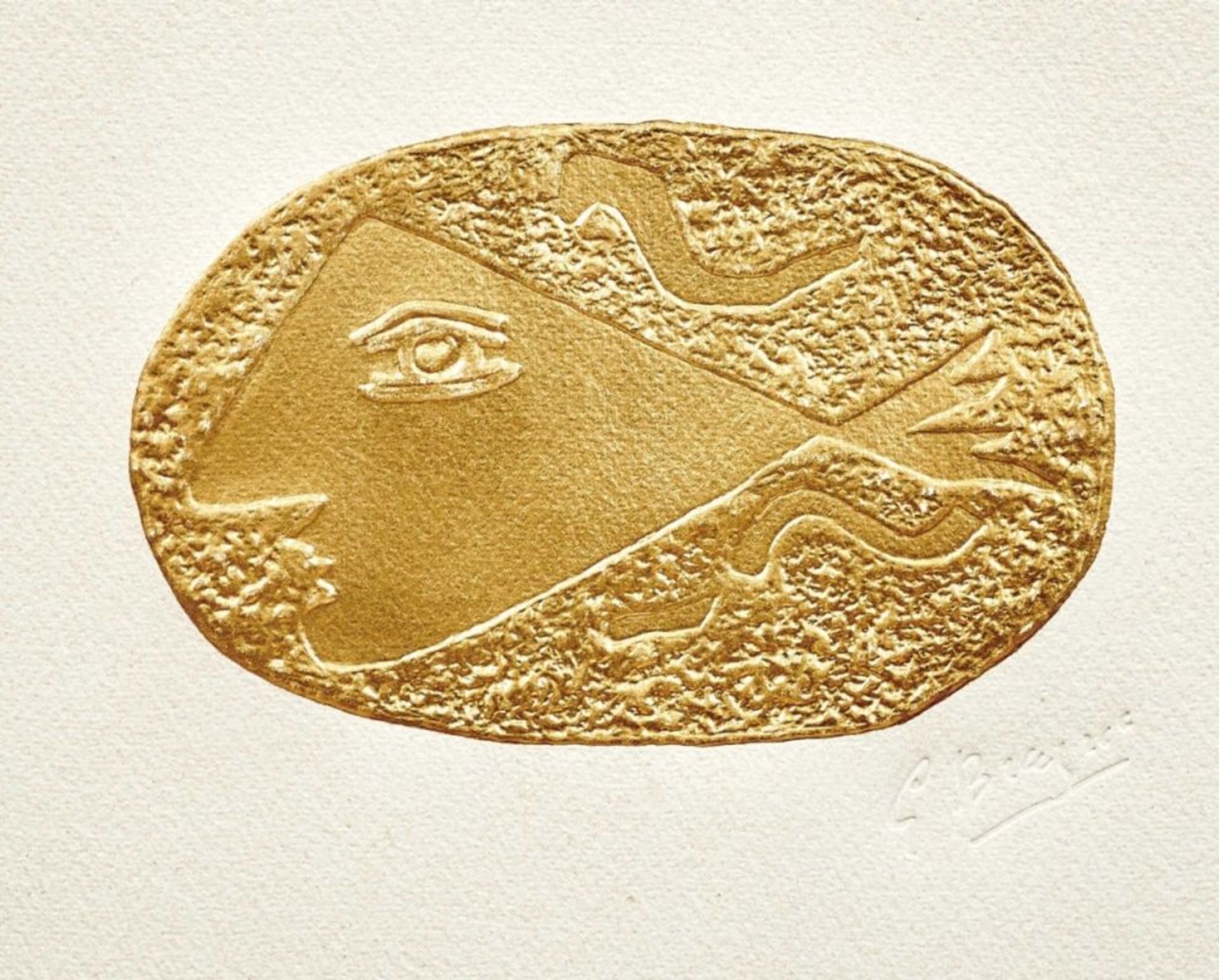 Braque, Georges"Nerée"(Argenteuil 1881-1963 Paris) Prägedruck mit 23 Karat Goldauflage auf Arches- - Bild 2 aus 2