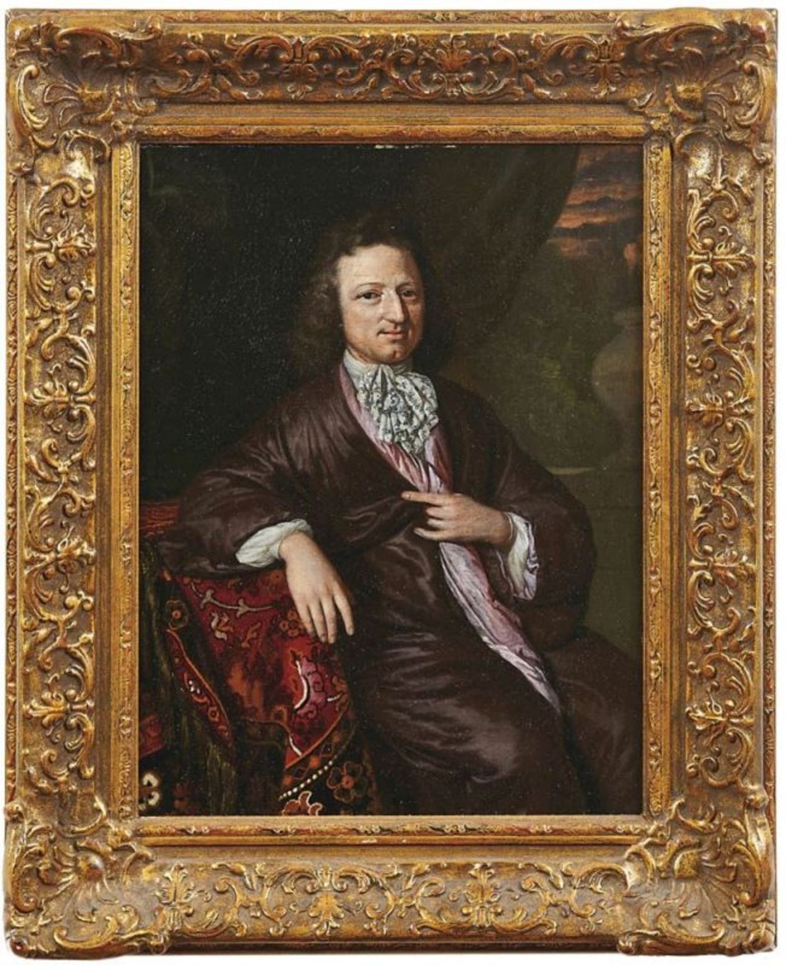 Netscher, Constantijn (Attrib.)Bildnis eines Herren im eleganten Morgenrock(Den Haag 1668-1723 ebd.)