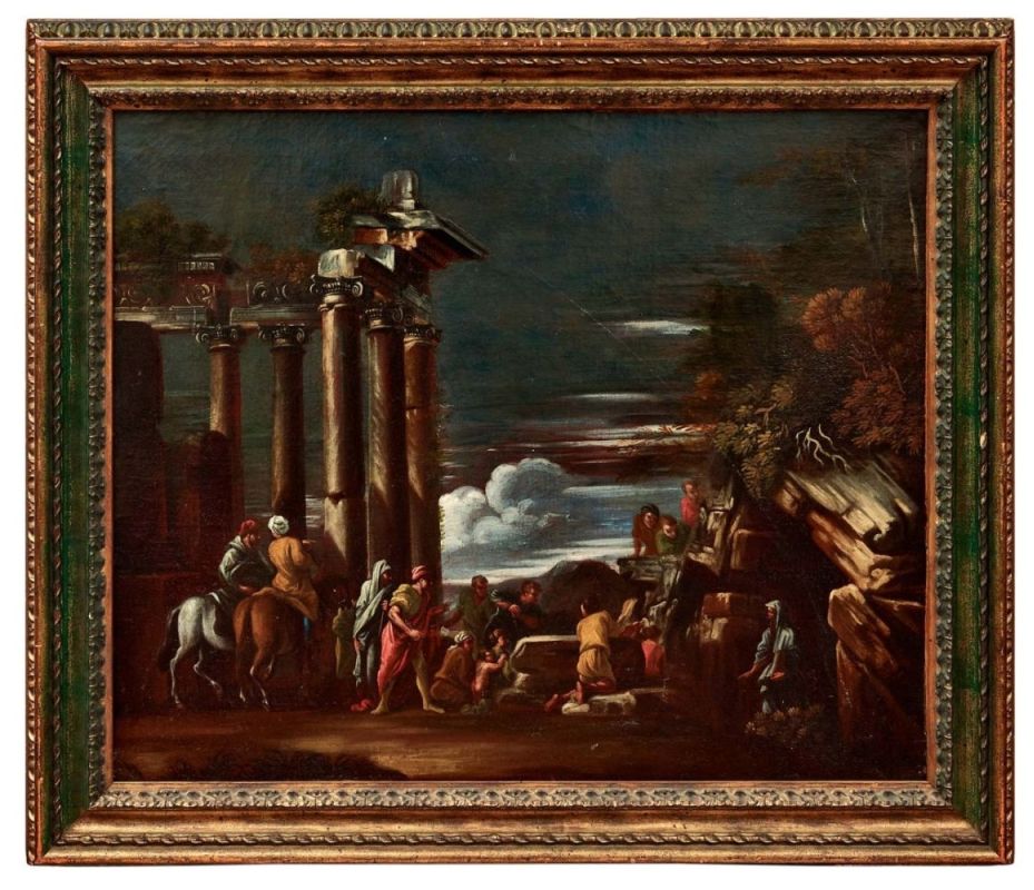 Ghisolfi, Giovanni - Umkreis desLandschaft mit Figuren und Ruinen(Mailand 1623-1683 ebd.) Italien