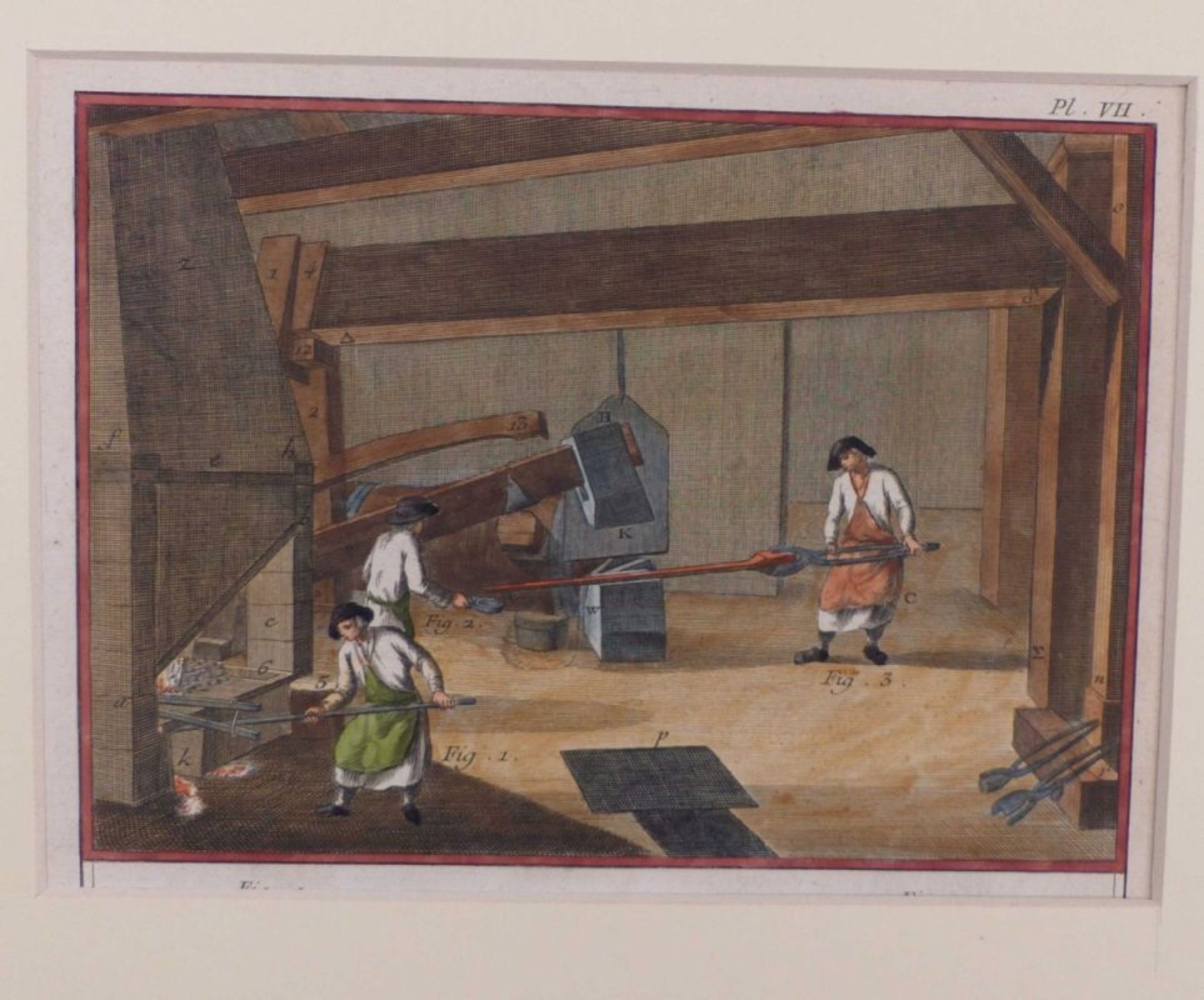 Defehrt, A. J.Zwei Blatt "Forges ou Art du Fer"(Frankreich 1723-1774 Dänemark) "Forges, 4° - Bild 3 aus 3