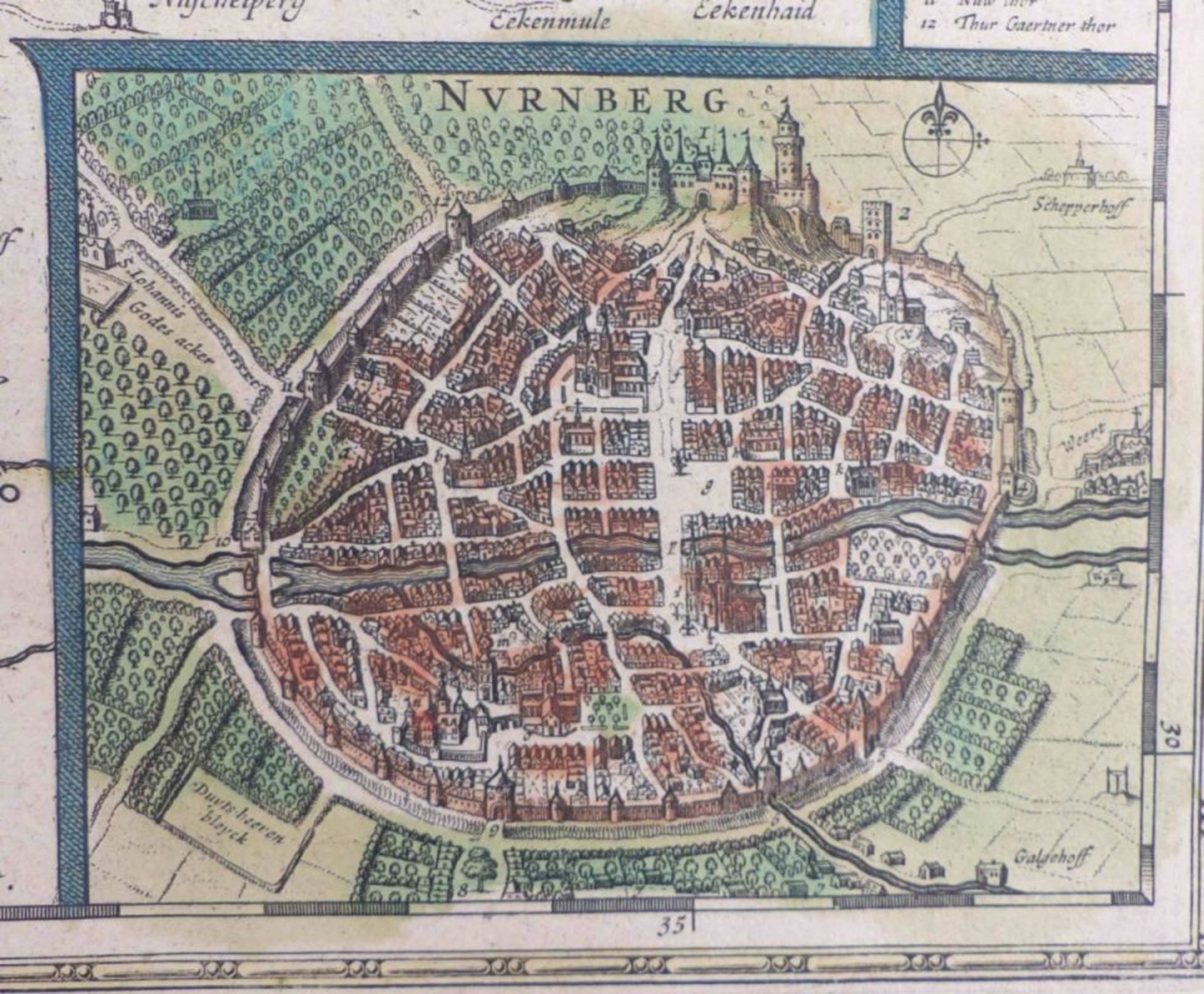 Blaeu, Willem"Territorium Norimbergense"(Niederlande 1571-1638 Amsterdam) Landkarte mit dem - Bild 3 aus 4