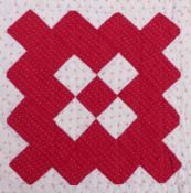 Quilt "Irish Chain"USA, um 1880Baumwolle rot-weiß. 202 x 202 cm.HandarbeitQuilt ''Irish Chain''