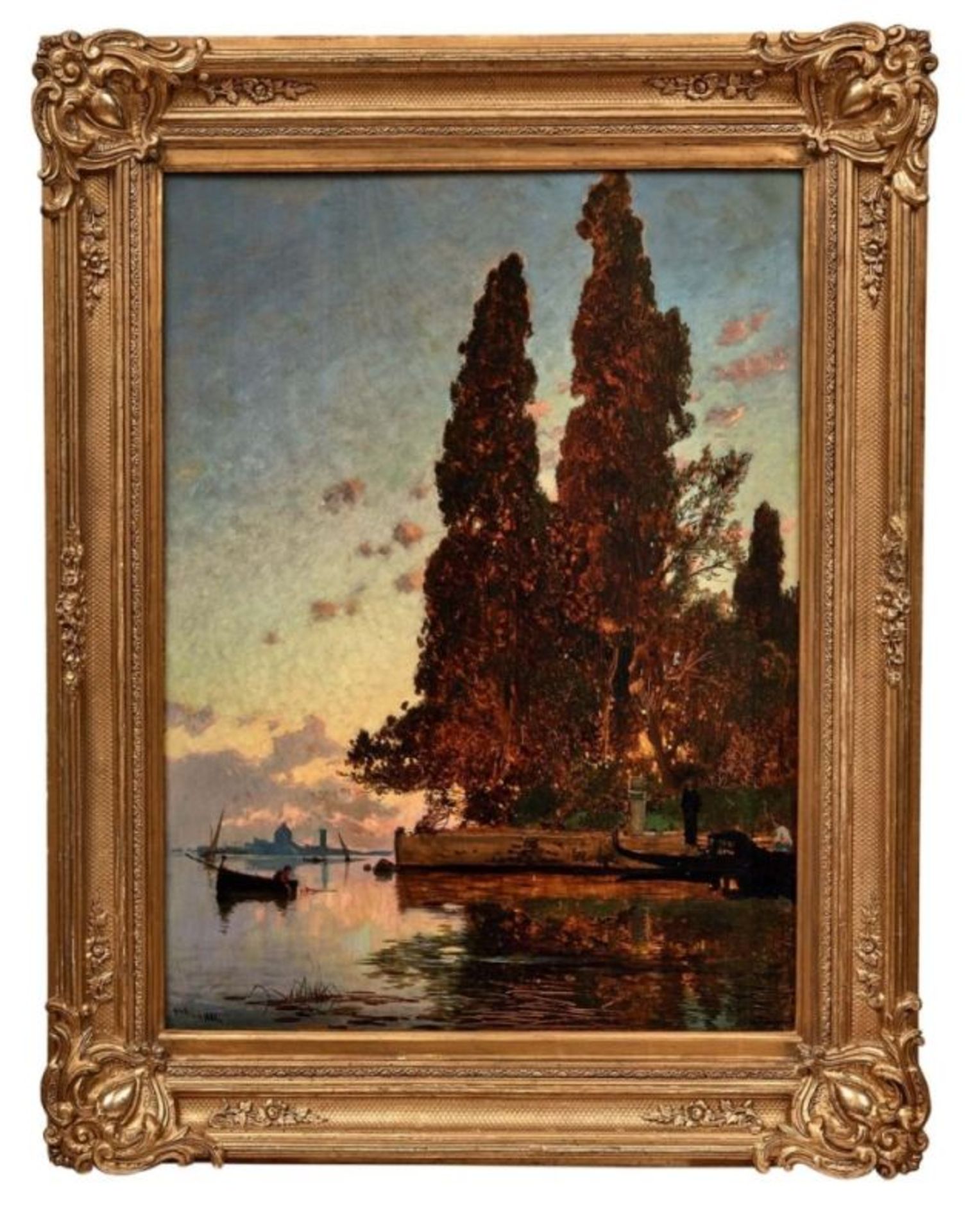 Corrodi, Hermann David Salomon (Attrib.)Insel vor Venedig im Abendlicht(Frascati 1844-1905 Rom)