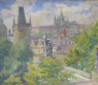 Mandler, ErnstBlick über die Karlsbrücke auf den Veitsdom in Prag(Humpolec/Böhmen 1866-1963) Öl/Lwd.