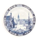 Große Zierplatte mit Blick auf den Hauptmarkt in NürnbergMettlach, Villeroy & Boch - 20. Jh.