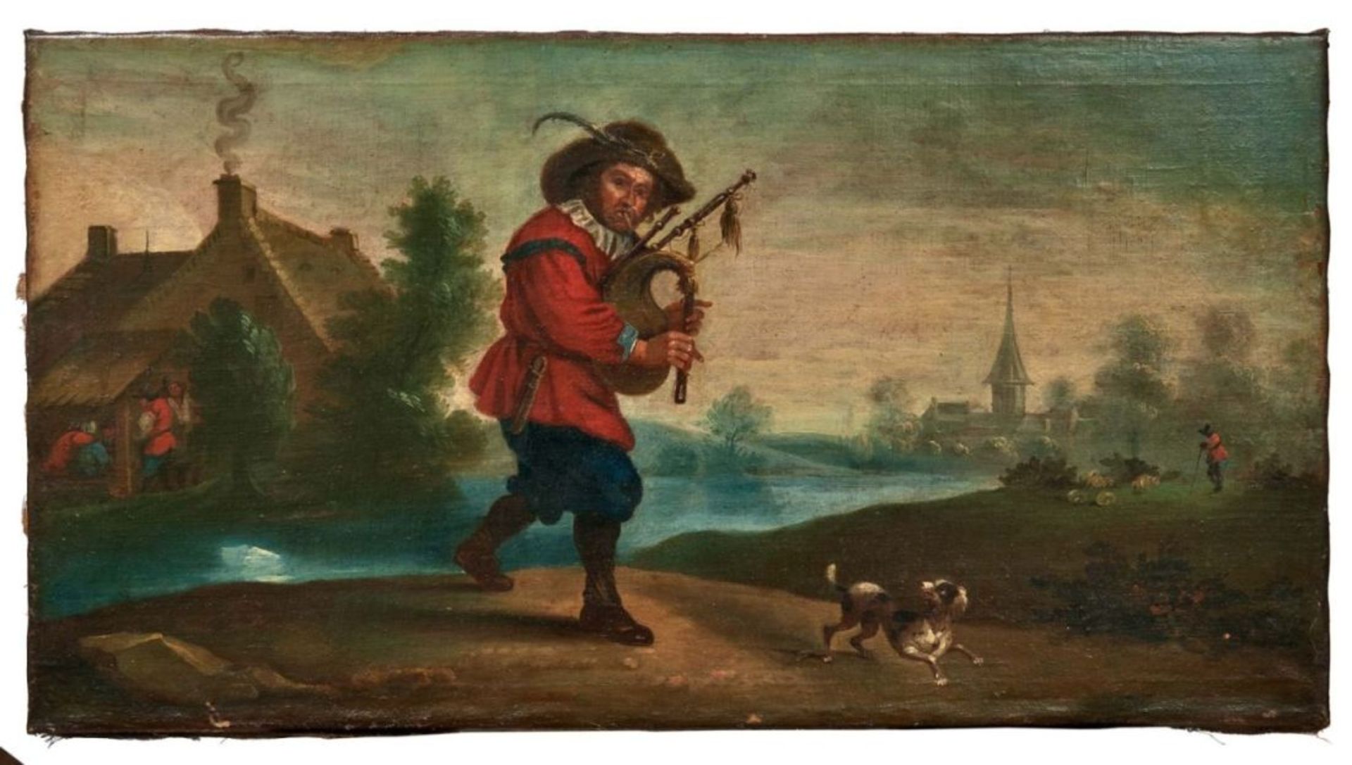 Teniers, David - NachfolgeDudelsackspieler mit HundNiederlande, 17./18. Jh. Holländische