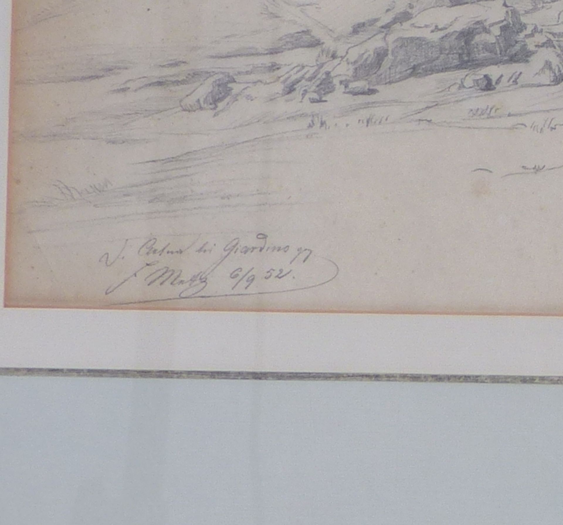 Metz, Friedrich"Aetna bei Giardino"(Frankfurt am Main 1820-1901 ebd.) Bleistiftzeichnung. Unten - Bild 3 aus 3