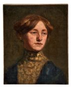 Büstenportrait einer jungen DameEnde 19. Jh.Öl/Lwd., doubl. 41 x 33 cm; unger.DamenbildnisBust-