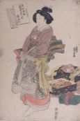 Utagawa Kunisada (Toyokuni III.)Schöne Dame (Bijin) mit Schatullen(Katsushika 1786-1865 Edo)