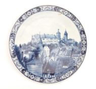 Zierplatte mit Blick auf die Nürnberger BurgMettlach, Villeroy & Boch - 20. Jh.Steingut