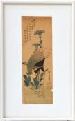 Utagawa (Ando) HiroshigeWeißer Kranich und Astern (Shion ni tsuru)(Tokio 1797-1858 ebd.)