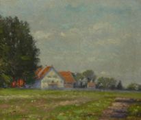 Walberer, SiegfriedLandschaft mit Gehöft im Sommer(Deutschland, 1877-1937) Öl/Malplatte. Links unten