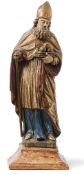 Heiliger NikolausE. 18. Jh.Auf profiliertem Sockel stehender Heiliger im faltenreichem Bischofsornat