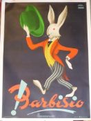 Mingozzi, Giovanni (Attrib.)Werbeplakat "Barbisio" - um 1950(Bologna 1891 geb.) In bunten Frack