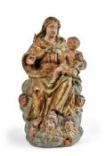 Sitzende Madonna auf dem Wolkensockel