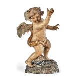 Geflügelter Putto auf Wolkensockel